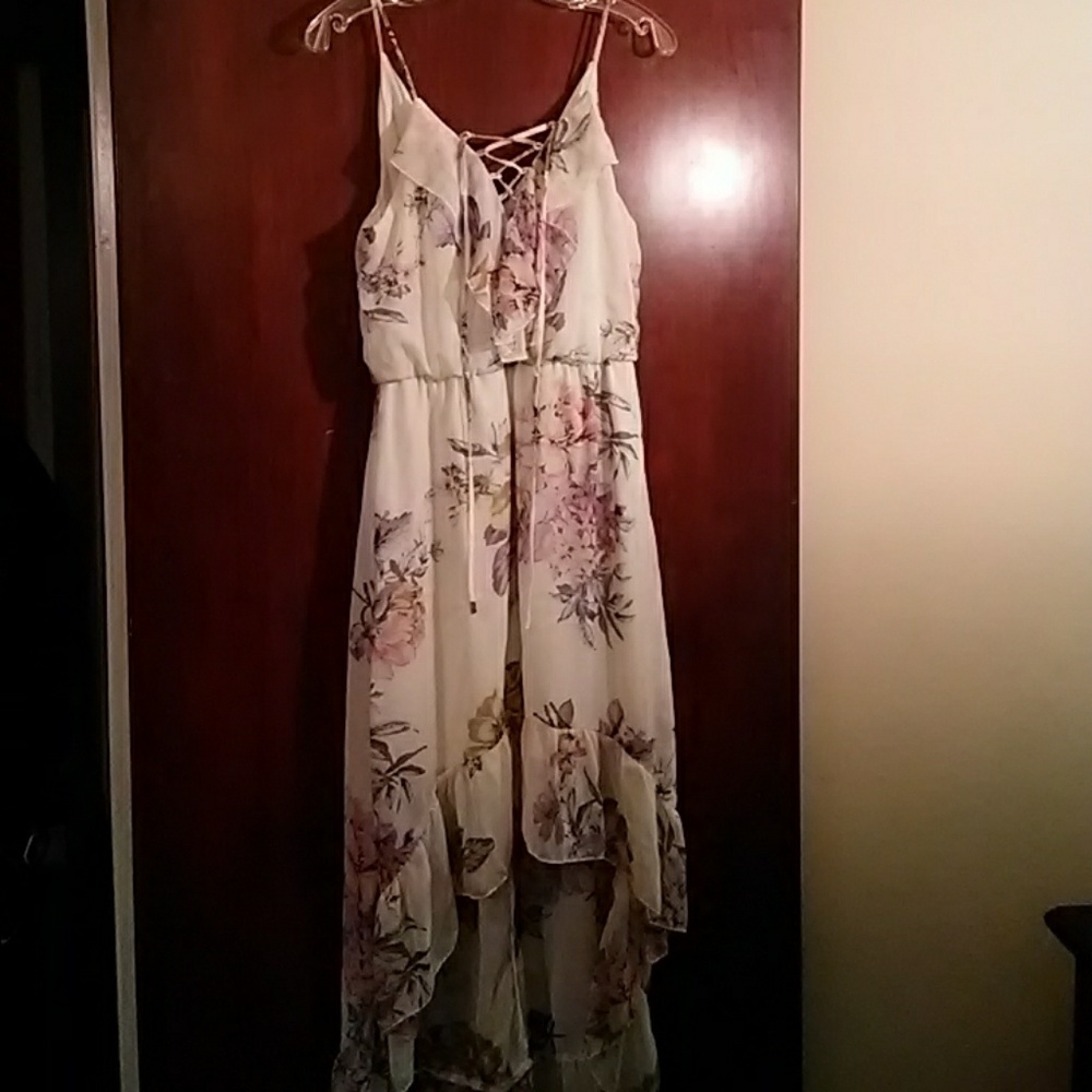 Floral print high low dress